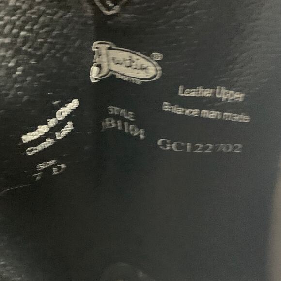 NWOT Justin Boots JB1104 Mens 7D Black Leather Pull-On Stitched Western Cowboy main image 6
